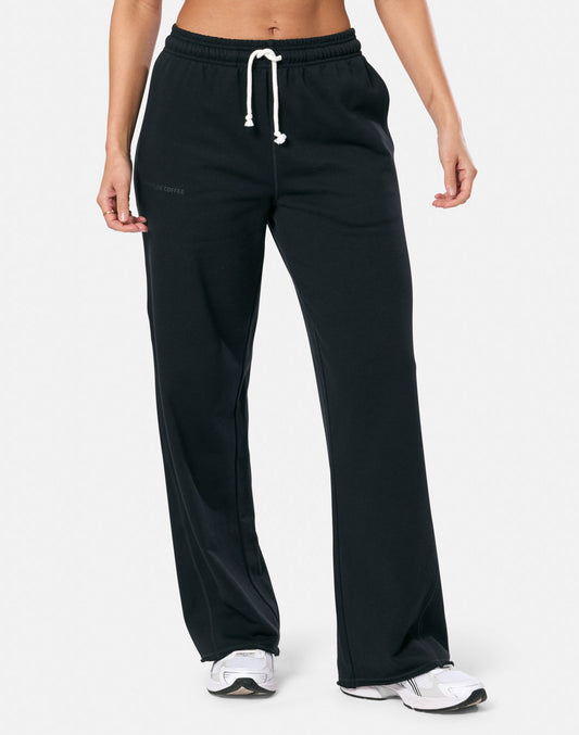 Clubhouse Wide Leg Jogger in Black