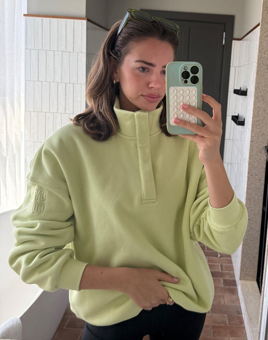 Snap Collar Sierra Sweatshirt in Lime Sorbet