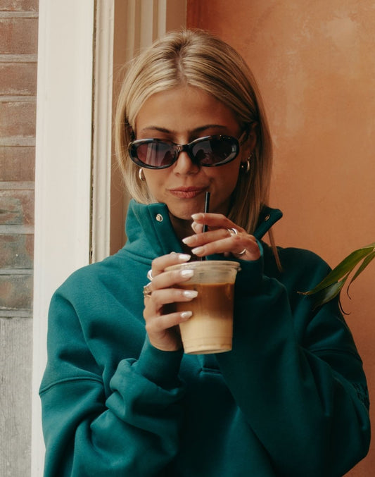 Snap Collar Sierra Sweatshirt in Teal