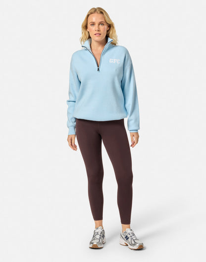 Knit Half Zip in Baby Blue
