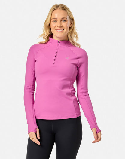 Relentless 1/4 Zip in Crisp Pink