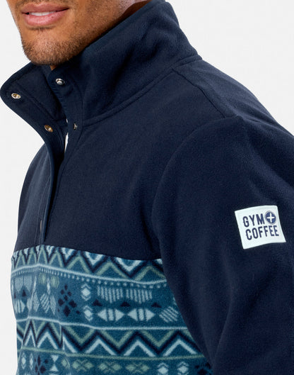 Half Snap Polar Fleece in Aztec Print